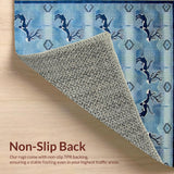 Ultra Soft Area Rug, Non Slip, Stain Resistant, Washable Area Rugs for Living Room, Bedroom, Elegant Blue Animal Motif(Blue)