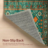 Ultra Soft Area Rug, Non Slip, Stain Resistant, Washable Area Rugs for Living Room, Bedroom, Chic Distressed Ethnic Pattern(Green)