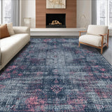 Ultra Soft Area Rug, Non Slip, Stain Resistant, Washable Area Rugs for Living Room, Bedroom, Luxurious Foldable Non-Slip Microfiber Floor Covering With Elegant Design(Blue)