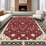 Ultra Soft Area Rug, Non Slip, Stain Resistant, Washable Area Rugs for Living Room, Bedroom, Whimsical Red Ivory Tiled Layout(Red)
