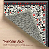 Ultra Soft Area Rug, Non Slip, Stain Resistant, Washable Area Rugs for Living Room, Bedroom, Vibrant Abstract Patterned Decor(Black)