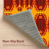 Ultra Soft Area Rug, Non Slip, Stain Resistant, Washable Area Rugs for Living Room, Bedroom, Lively Lava Stream Concept(Orange)