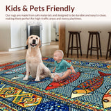 Ultra Soft Area Rug, Non Slip, Stain Resistant, Washable Area Rugs for Living Room, Bedroom, Vibrant Lake House Decorative Area Carpet(Blue)