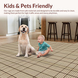 Ultra Soft Area Rug, Non Slip, Stain Resistant, Washable Area Rugs for Living Room, Bedroom, Elegant Warm Neutral Motif(Beige)