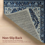 Ultra Soft Area Rug, Non Slip, Stain Resistant, Washable Area Rugs for Living Room, Bedroom, Chic Minimalist Lattice Design(Blue)