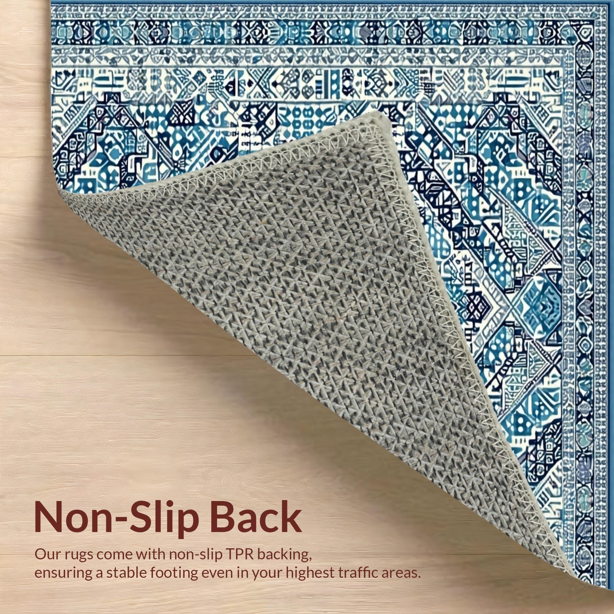 Stylish Ogee Pattern in Cool Hues Rug – ODIKA