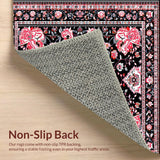 Whimsical Patterned Floral Scene(Black)