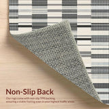 Ultra Soft Area Rug, Non Slip, Stain Resistant, Washable Area Rugs for Living Room, Bedroom, Chic Entry Stripe Rug with Modern Bold Linework and Timeless Contrast Pattern(Beige)