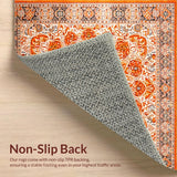 Ultra Soft Area Rug, Non Slip, Stain Resistant, Washable Area Rugs for Living Room, Bedroom, Stylish Whimsical Fringe Accents(Orange)
