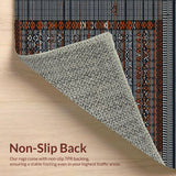 Ultra Soft Area Rug, Non Slip, Stain Resistant, Washable Area Rugs for Living Room, Bedroom, Chic Tiled Patterned Minimalism(Black)