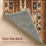 Ultra Soft Area Rug, Non Slip, Stain Resistant, Washable Area Rugs for Living Room, Bedroom, Stylish Cozy Southwestern Vibe(Orange)