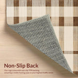 Ultra Soft Area Rug, Non Slip, Stain Resistant, Washable Area Rugs for Living Room, Bedroom, Vibrant Cozy Ogee Pattern Play(Beige)