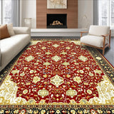 Ultra Soft Area Rug, Non Slip, Stain Resistant, Washable Area Rugs for Living Room, Bedroom, Ornate Floral for Kitchen(Red)