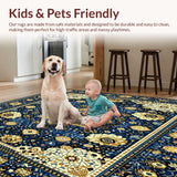 Ultra Soft Area Rug, Non Slip, Stain Resistant, Washable Area Rugs for Living Room, Bedroom, Style Beige Area(Blue)
