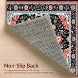 Ultra Soft Area Rug, Non Slip, Stain Resistant, Washable Area Rugs for Living Room, Bedroom, Whimsical Low-Pile Trellis Style(Black)