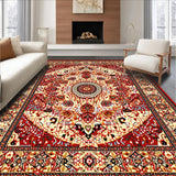 Ultra Soft Area Rug, Non Slip, Stain Resistant, Washable Area Rugs for Living Room, Bedroom, Classic Intricate(Red)