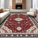 Ultra Soft Area Rug, Non Slip, Stain Resistant, Washable Area Rugs for Living Room, Bedroom, Sophisticated Intricate Ogee Style(Red)