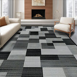 Ultra Soft Area Rug, Non Slip, Stain Resistant, Washable Area Rugs for Living Room, Bedroom, Chic Black Geometric Styling(Gray)