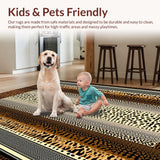 Ultra Soft Area Rug, Non Slip, Stain Resistant, Washable Area Rugs for Living Room, Bedroom, Earthy Tones Contemporary Motif(Brown)