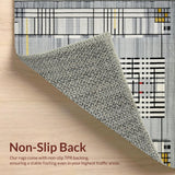 Ultra Soft Area Rug, Non Slip, Stain Resistant, Washable Area Rugs for Living Room, Bedroom, Sleek Geometric Grey Tones(Gray)