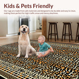 Ultra Soft Area Rug, Non Slip, Stain Resistant, Washable Area Rugs for Living Room, Bedroom, Contemporary Khaki Wildlife Influence(Brown)