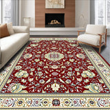 Ultra Soft Area Rug, Non Slip, Stain Resistant, Washable Area Rugs for Living Room, Bedroom, Floral Red Beige Area(Red)