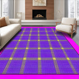 Ultra Soft Area Rug, Non Slip, Stain Resistant, Washable Area Rugs for Living Room, Bedroom, Fun Dynamic Mosaic Visual Appeal(Purple)