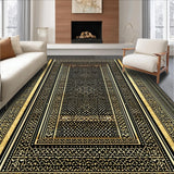 Ultra Soft Area Rug, Non Slip, Stain Resistant, Washable Area Rugs for Living Room, Bedroom, Glamorous Gold Geometric Charm(Gold)