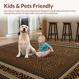 Ultra Soft Area Rug, Non Slip, Stain Resistant, Washable Area Rugs for Living Room, Bedroom, Vibrant Contemporary Cheetah Aesthetic(Brown)
