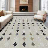Ultra Soft Area Rug, Non Slip, Stain Resistant, Washable Area Rugs for Living Room, Bedroom, Contemporary Charcoal and Beige Design(Beige)