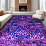 Ultra Soft Area Rug, Non Slip, Stain Resistant, Washable Area Rugs for Living Room, Bedroom, Boho Floral Tapestry Aesthetic(Blue)