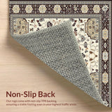 Ultra Soft Area Rug, Non Slip, Stain Resistant, Washable Area Rugs for Living Room, Bedroom, Wild Sahara Animal Print Deep Brown Cream Ivory Grey(Beige)