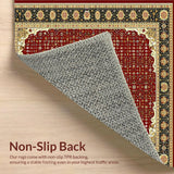 Ultra Soft Area Rug, Non Slip, Stain Resistant, Washable Area Rugs for Living Room, Bedroom, Refined Minimalist Textured Look(Red)