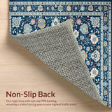 Ultra Soft Area Rug, Non Slip, Stain Resistant, Washable Area Rugs for Living Room, Bedroom, Chic Vintage Blue Aesthetic(Blue)