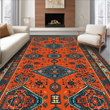 Ultra Soft Area Rug, Non Slip, Stain Resistant, Washable Area Rugs for Living Room, Bedroom, Rust Boho Living Room Non-Slip Carpet(Orange)