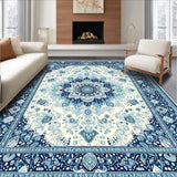 Ultra Soft Area Rug, Non Slip, Stain Resistant, Washable Area Rugs for Living Room, Bedroom, Serene Pastel Floral Artwork(White)