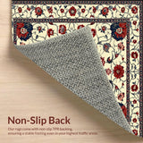Ultra Soft Area Rug, Non Slip, Stain Resistant, Washable Area Rugs for Living Room, Bedroom, Non Slip Beige Runner Floral Kitchen Area Long Hallway(Beige)