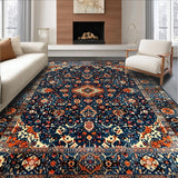 Elegant Blue Orange Geometric Fusion(Blue)