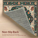 Ultra Soft Area Rug, Non Slip, Stain Resistant, Washable Area Rugs for Living Room, Bedroom, Elegant Spring Garden Aesthetic(Green)