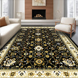 Ultra Soft Area Rug, Non Slip, Stain Resistant, Washable Area Rugs for Living Room, Bedroom, Rustic Tiled Pattern Diversity(Black)