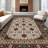 Ultra Soft Area Rug, Non Slip, Stain Resistant, Washable Area Rugs for Living Room, Bedroom, Geometric Spotted Boho Area(White)