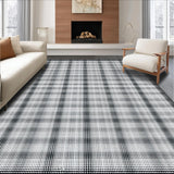 Ultra Soft Area Rug, Non Slip, Stain Resistant, Washable Area Rugs for Living Room, Bedroom, Sophisticated Black Trellis Motif(Black)