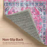 Ultra Soft Area Rug, Non Slip, Stain Resistant, Washable Area Rugs for Living Room, Bedroom, Charming Earthy Patterned Textiles(Pink)