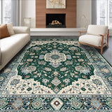 Ultra Soft Area Rug, Non Slip, Stain Resistant, Washable Area Rugs for Living Room, Bedroom, Chic Earthy Tones Abstract Motif(Green)