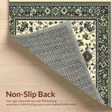 Ultra Soft Area Rug, Non Slip, Stain Resistant, Washable Area Rugs for Living Room, Bedroom, Distressed Vintage Neutral Living Room Area Rug(Ivory)