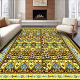 Ultra Soft Area Rug, Non Slip, Stain Resistant, Washable Area Rugs for Living Room, Bedroom, Modern Cheerful Patterned Welcome(Gold)