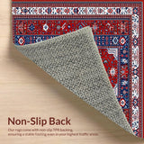Ultra Soft Area Rug, Non Slip, Stain Resistant, Washable Area Rugs for Living Room, Bedroom, Eclectic Cheerful Entryway Decor(Red)