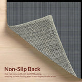 Ultra Soft Area Rug, Non Slip, Stain Resistant, Washable Area Rugs for Living Room, Bedroom, Stylish Neutral Grid Pattern(Gray)