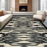 Ultra Soft Area Rug, Non Slip, Stain Resistant, Washable Area Rugs for Living Room, Bedroom, High-Contrast Striped Rustic Charm(Beige)