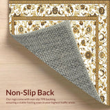 Ethereal Paisley Area Camel Tones with Intricate Floral Weaves(White)